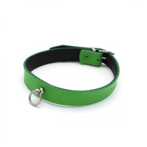 Leather Collar Mini O-Ring green