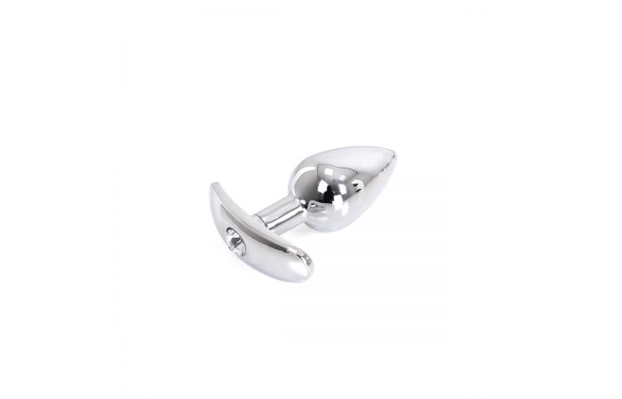 Aluminium Handle Buttplug Clear Gem