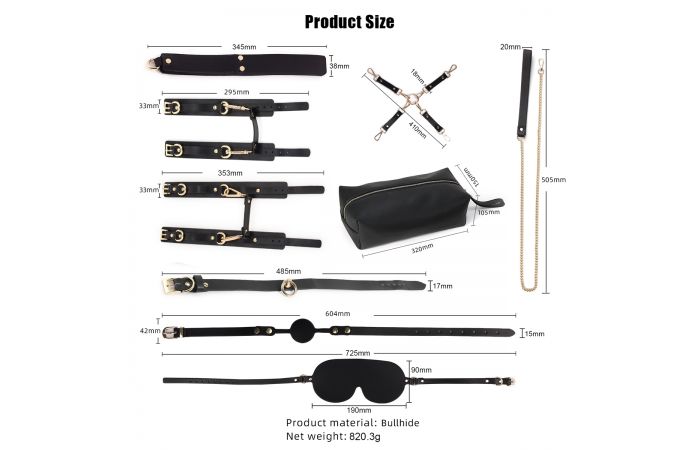 BDSM Fancy 9 Item Kit Black - Afbeelding 4