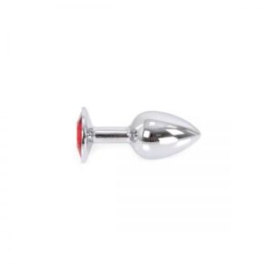 Aluminium Buttplug met Rode Steen