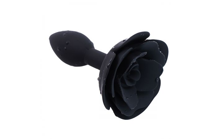 Rose Silicone black analplug