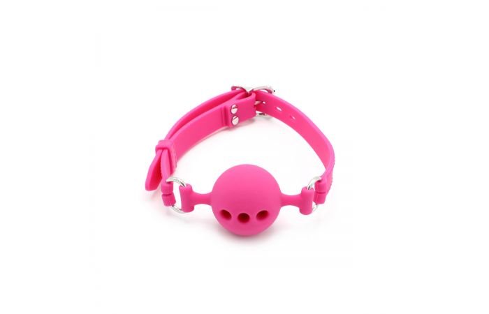 Ball Mouth Gag with Holes Roze