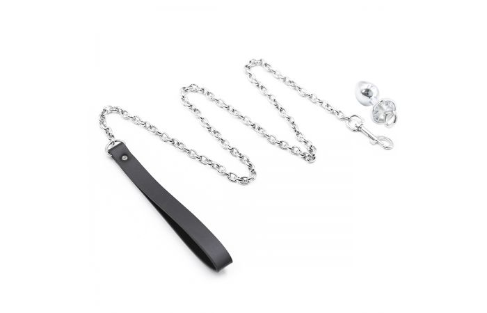 Anal Plug with Chain Leash