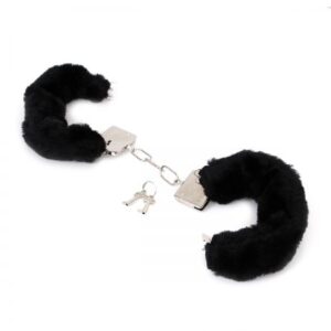 Budget Thin Metal Plush Handcuffs black