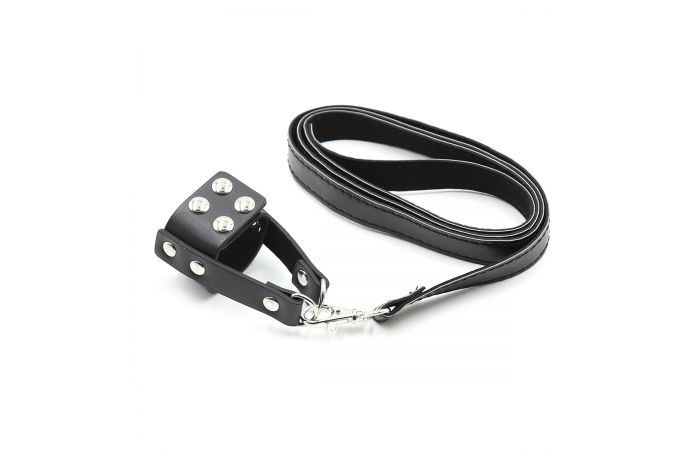 Cock Ring with Leather Leash