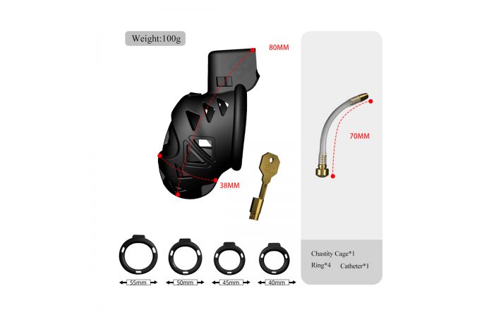 Sevanda Rattlesnake Chastity Cage Short - Afbeelding 5