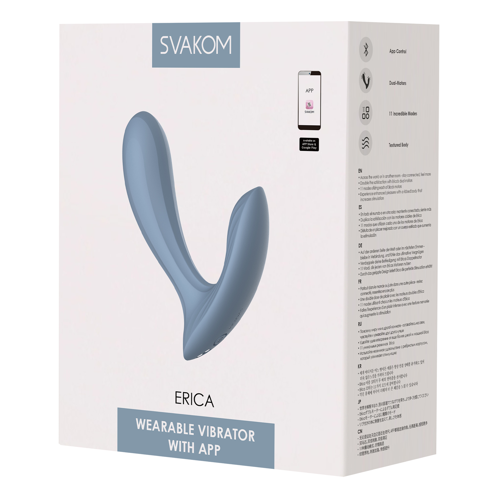 SVAKOM Erica Draagbare Vibrator Blauw - Afbeelding 2