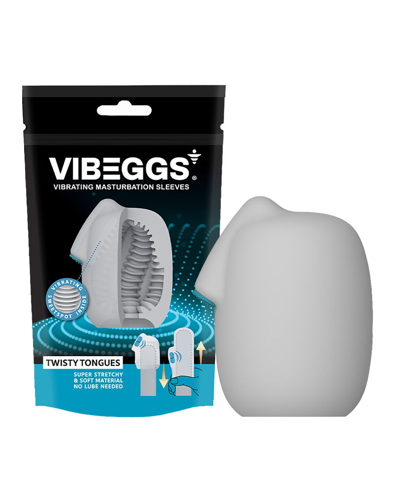 VIBEGGS Twisty Tongues Vibrerende Masturbatie Sleeve Wit