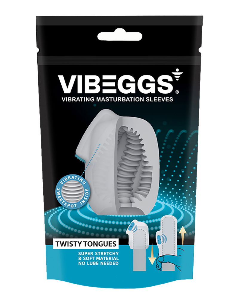 VIBEGGS Twisty Tongues Vibrerende Masturbatie Sleeve Wit - Afbeelding 3