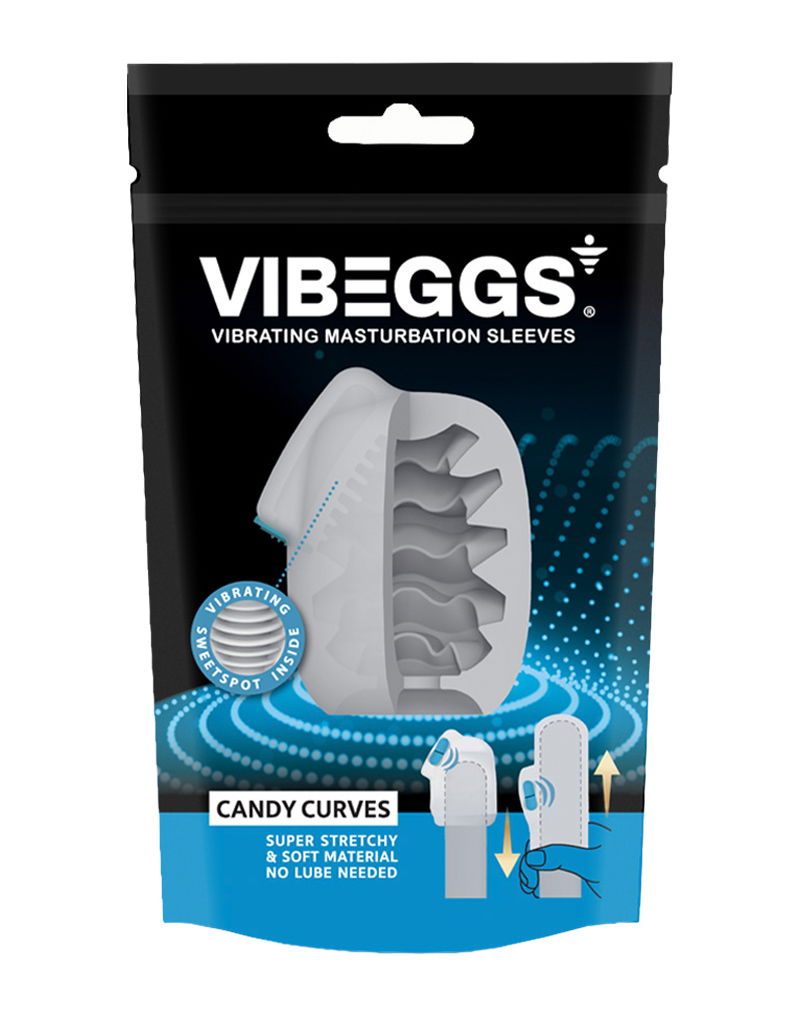VIBEGGS Candy Curves Vibrerende Masturbatie Sleeve Wit - Afbeelding 3