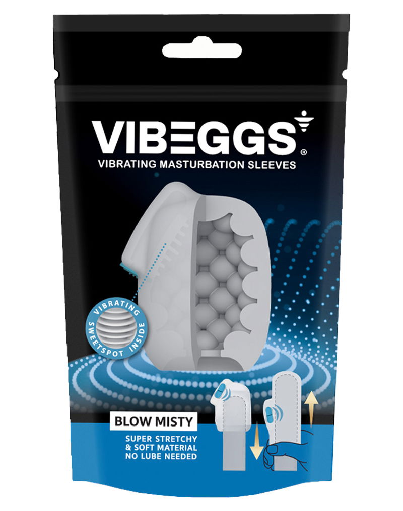 VIBEGGS Blow Misty Vibrerende Masturbatie Sleeve Wit - Afbeelding 3