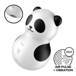 Satisfyer Pocket Panda Dubbele Air Pulse Zwart Wit