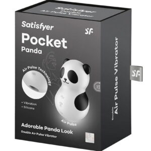 Satisfyer Pocket Panda Dubbele Air Pulse Zwart Wit