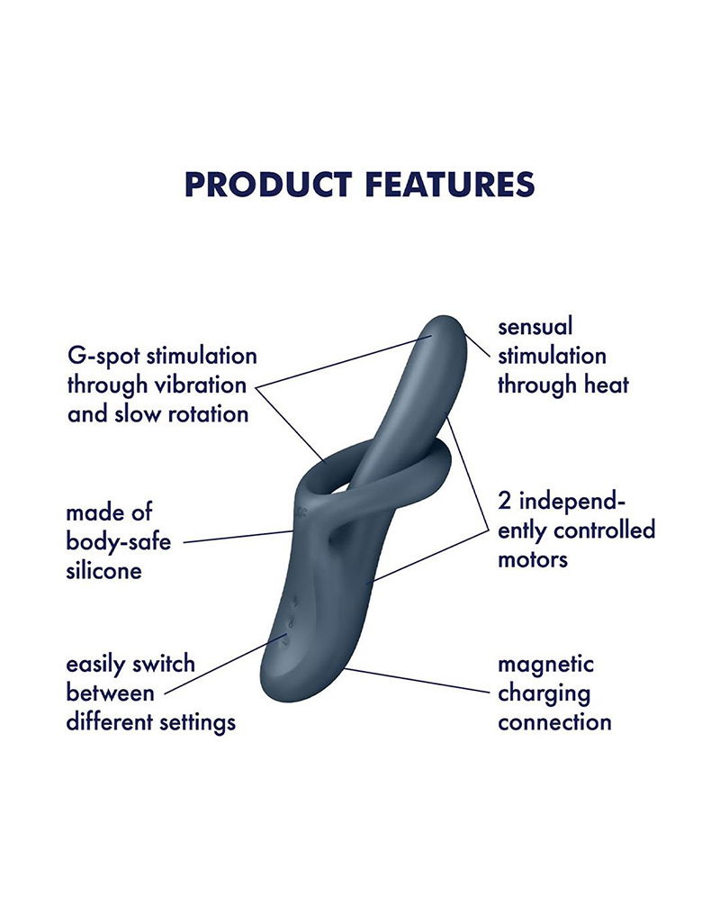 Satisfyer Heat Flex 4 Verwarmende Rabbit Grijs - Afbeelding 5