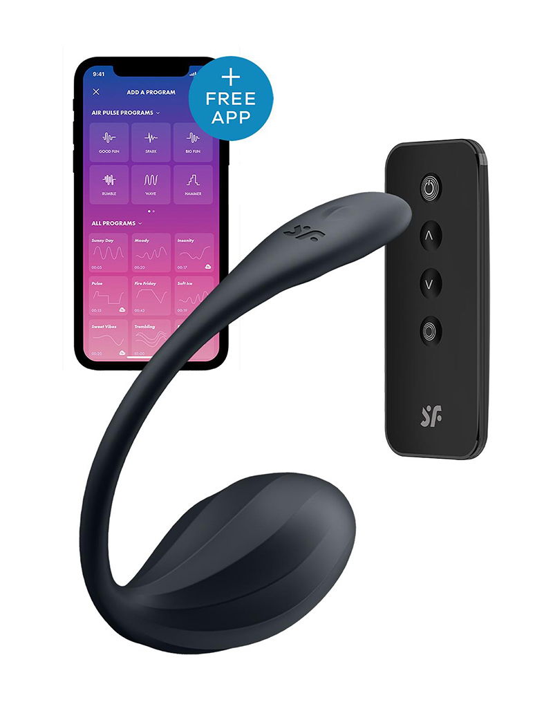 Satisfyer Ribbed Petal Draagbare Vibrator Zwart