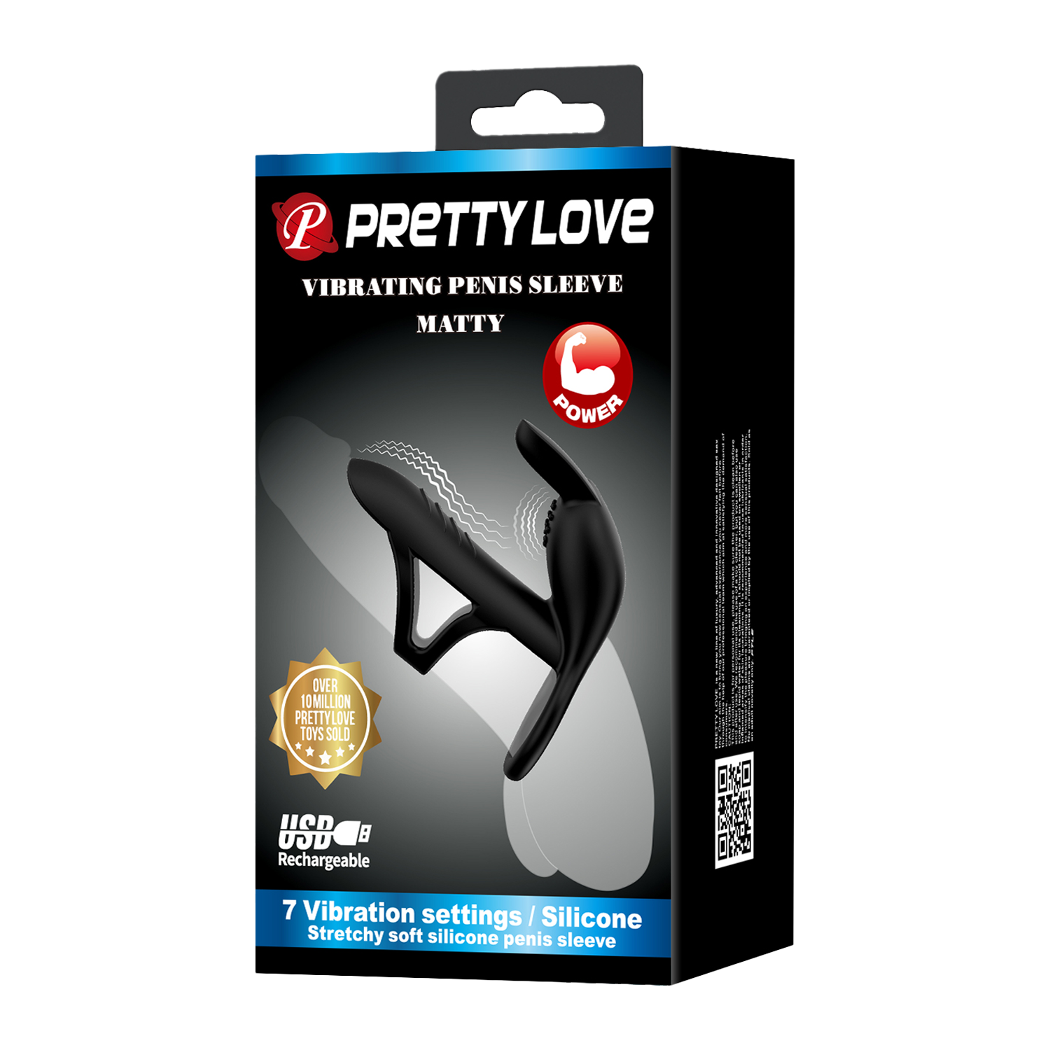 Matty Vibrerende Penis Sleeve Zwart - Afbeelding 2