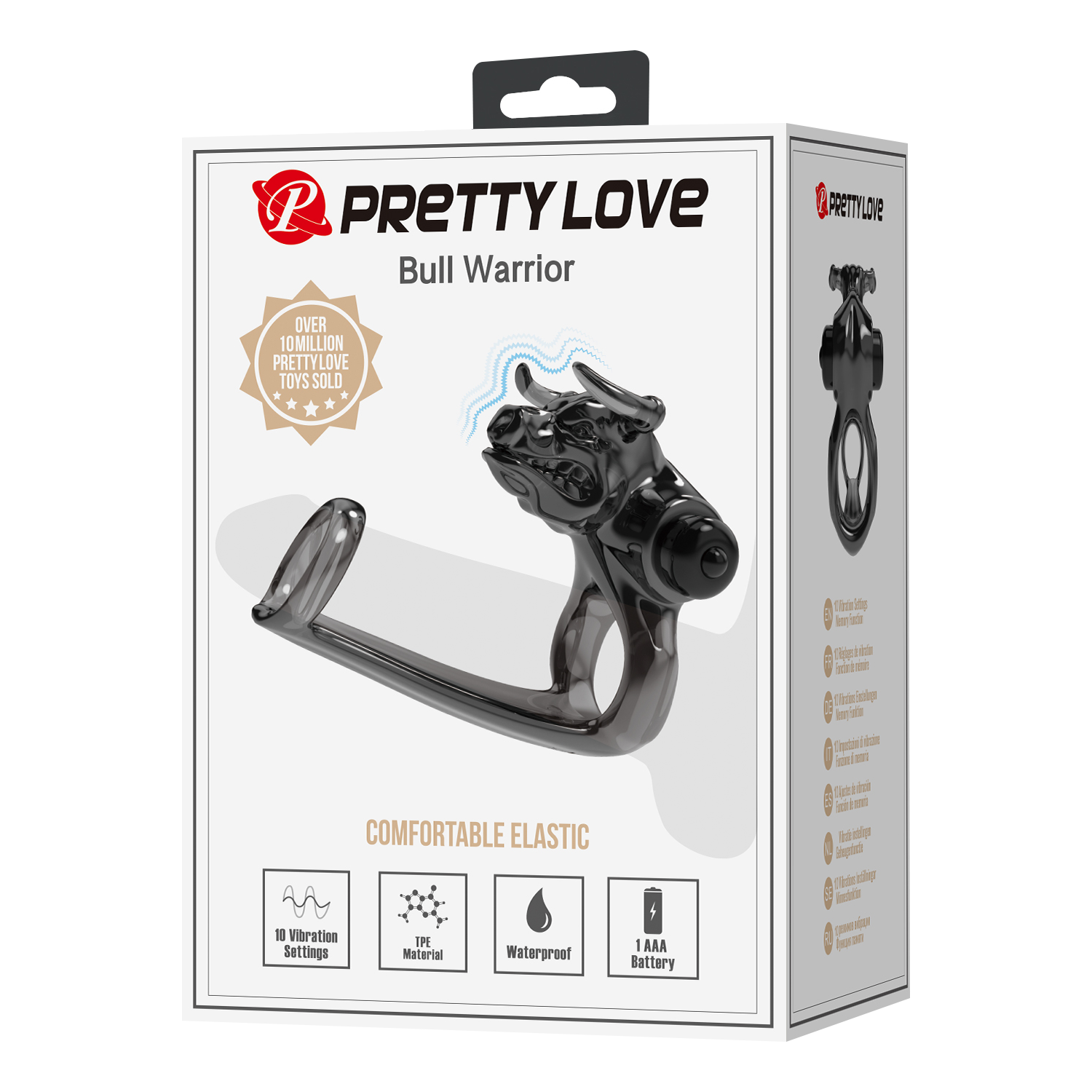 Pretty Love Bull Warrior Penisring Zwart - Afbeelding 2