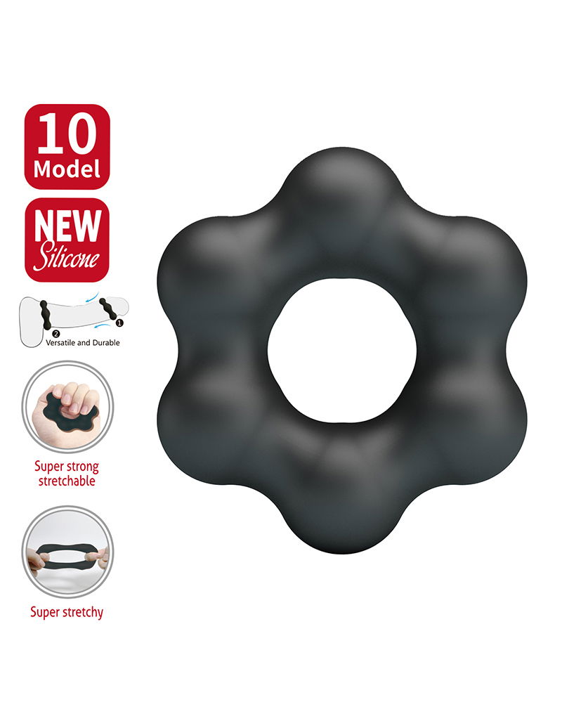 Crazy Bull Clauzell Cock Ring Model 10 Zwart - Afbeelding 3