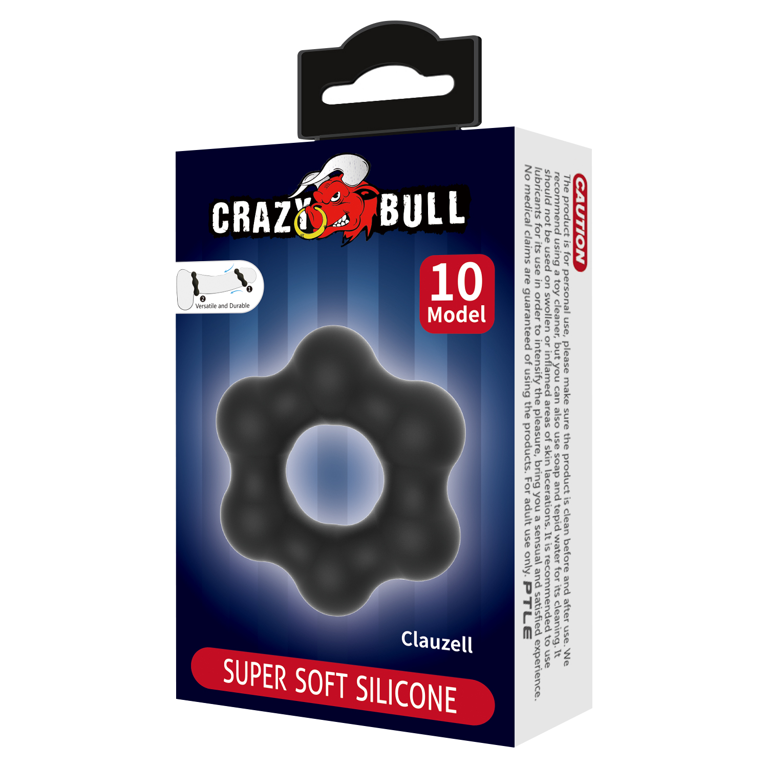 Crazy Bull Clauzell Cock Ring Model 10 Zwart - Afbeelding 2
