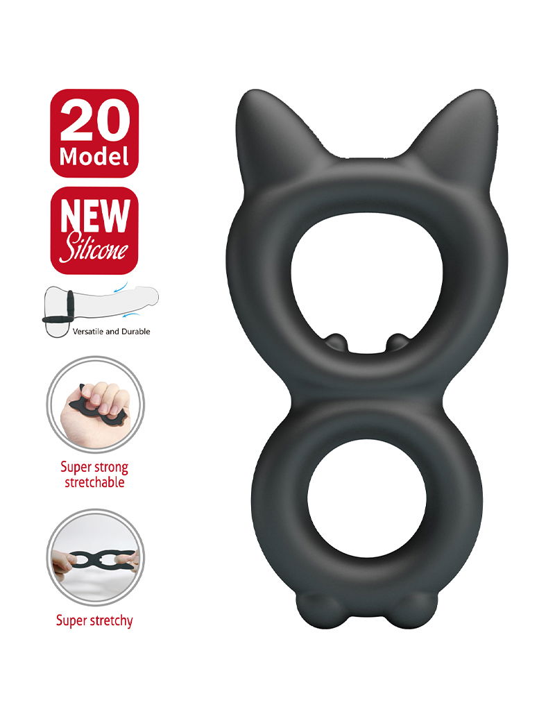 Crazy Bull Toran Cock Ring Model 20 Zwart - Afbeelding 3