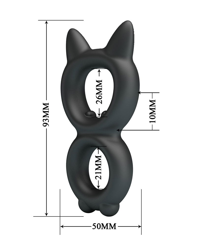Crazy Bull Toran Cock Ring Model 20 Zwart - Afbeelding 6
