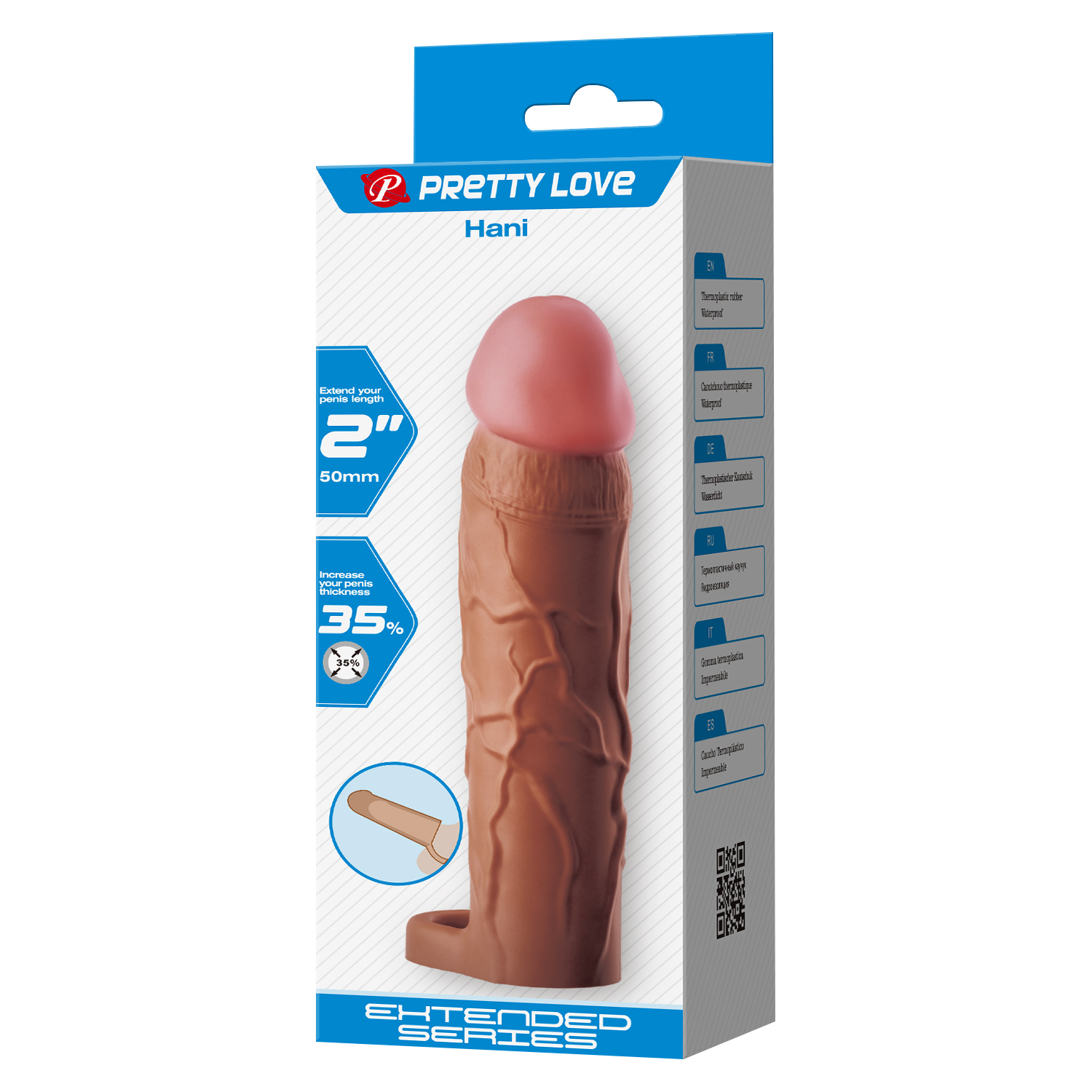 Pretty Love Hani Penis Sleeve 50mm Bruin - Afbeelding 2