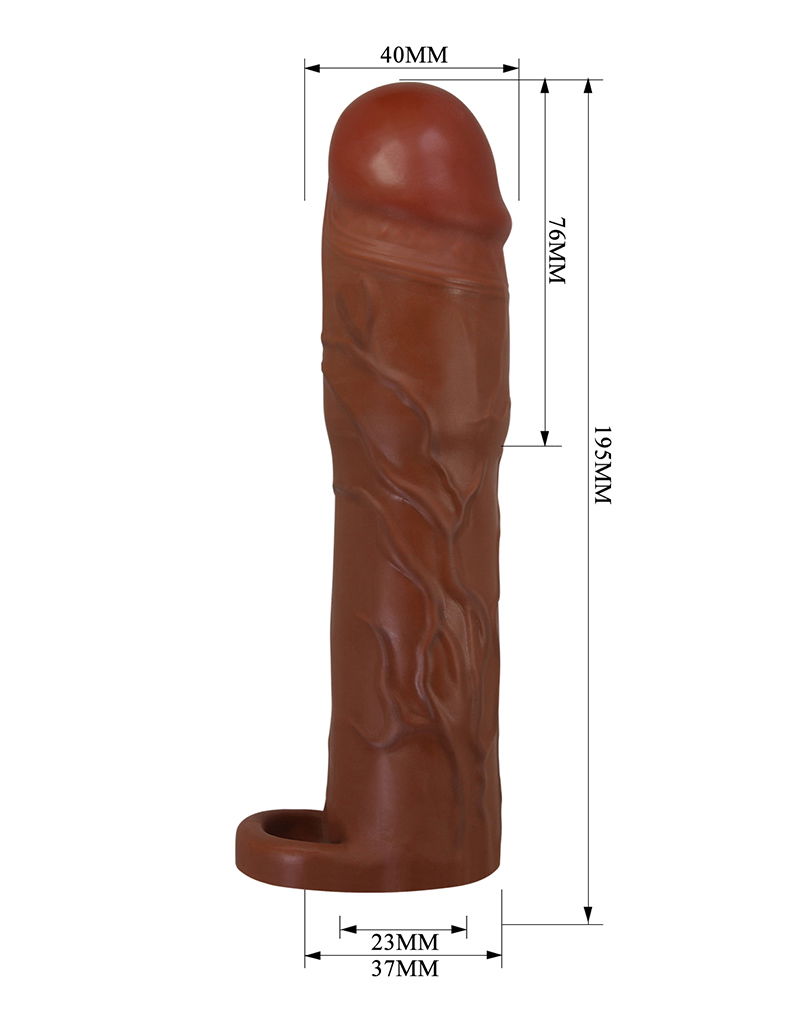 Pretty Love Gerd Cock Ring Sleeve 75mm Bruin - Afbeelding 7