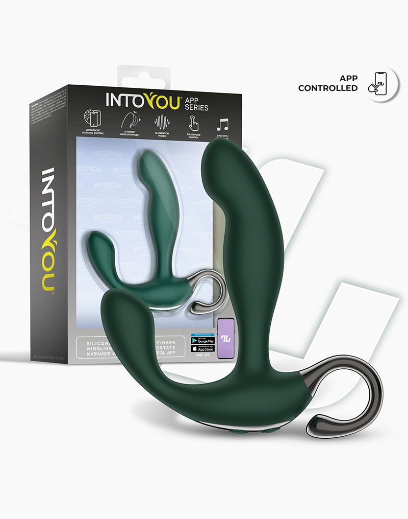 IY - Greeny - Prostaatmassager met vinger wiggling, App Controlled - Groen - Afbeelding 2