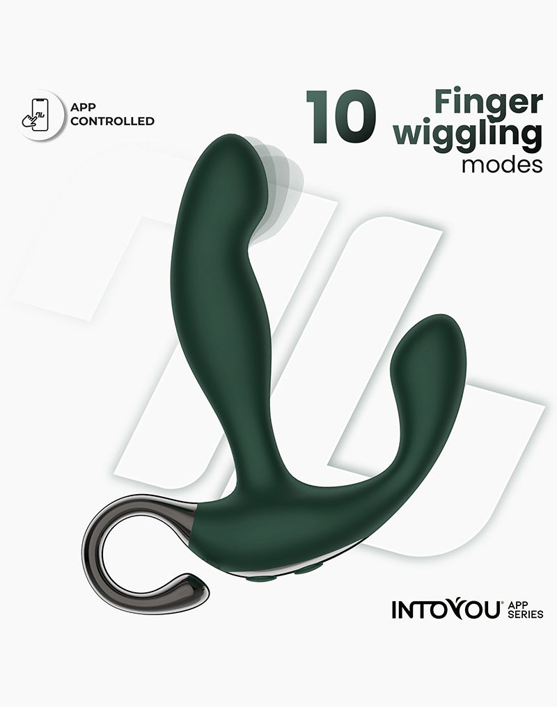 IY - Greeny - Prostaatmassager met vinger wiggling, App Controlled - Groen - Afbeelding 3