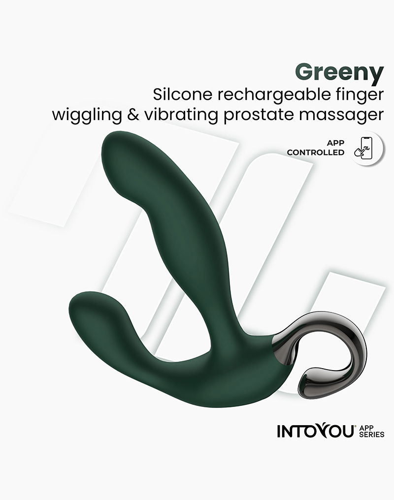 IY - Greeny - Prostaatmassager met vinger wiggling, App Controlled - Groen - Afbeelding 9