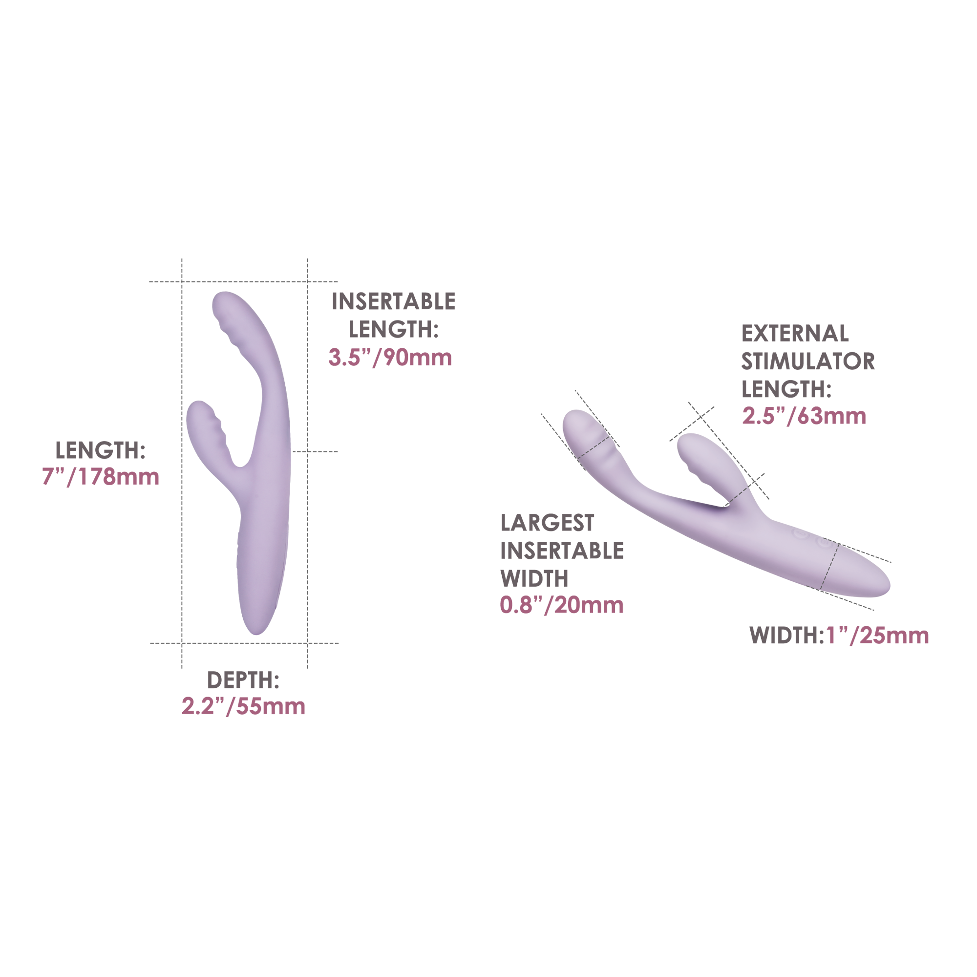 SVAKOM - Cici 2+ - Slanke G-Spot rabbit vibrator (met App-bediening) - Lila - Afbeelding 10