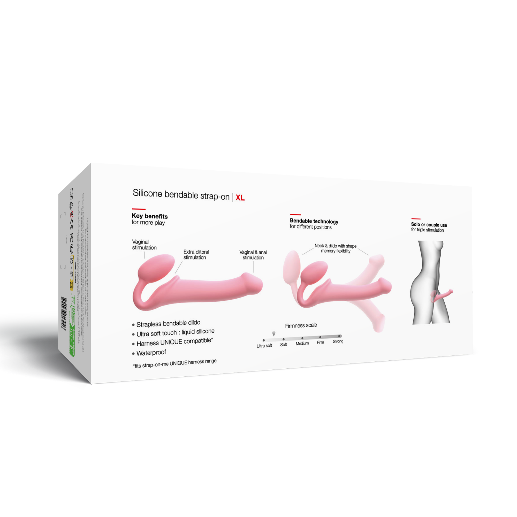 Strap-On-Me - Semi-Realistische Dildo Maat XL Roze - Afbeelding 4