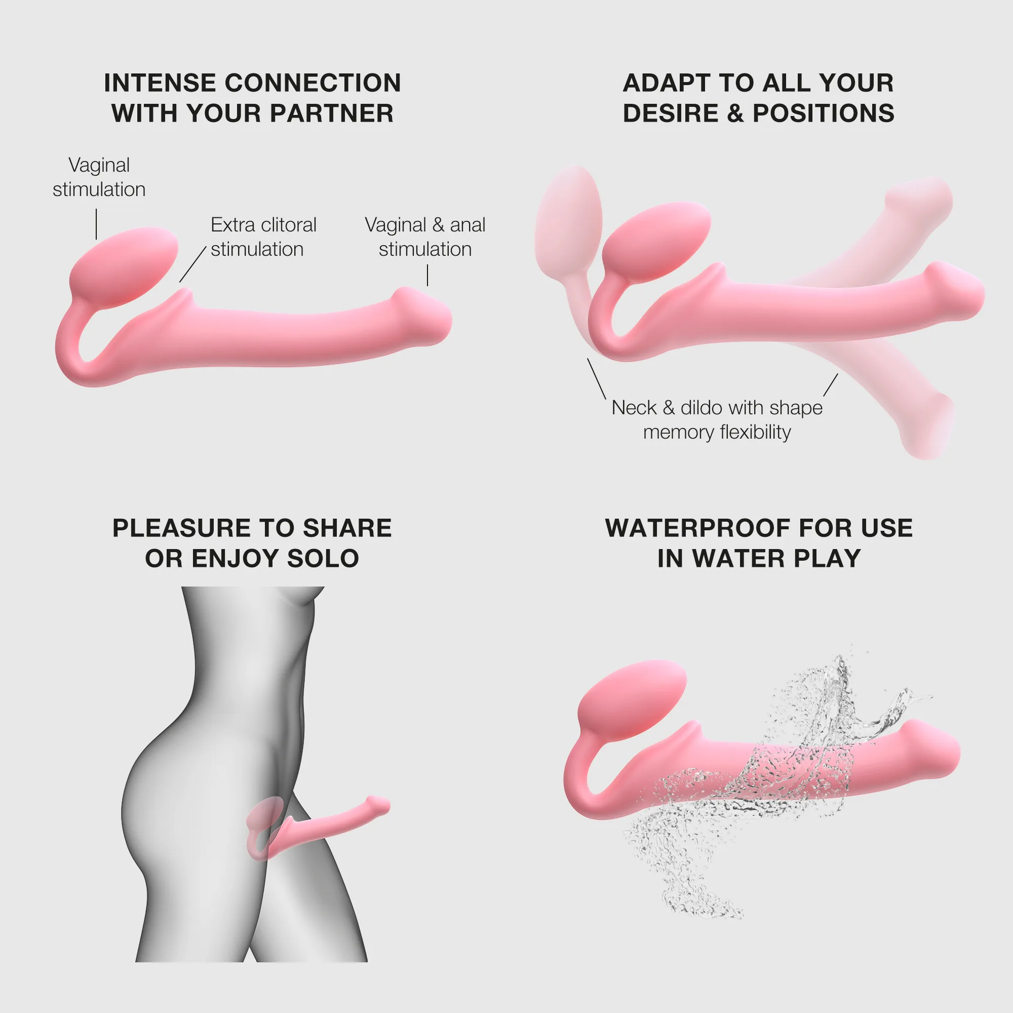 Strap-On-Me - Semi-Realistische Dildo Maat XL Roze - Afbeelding 5