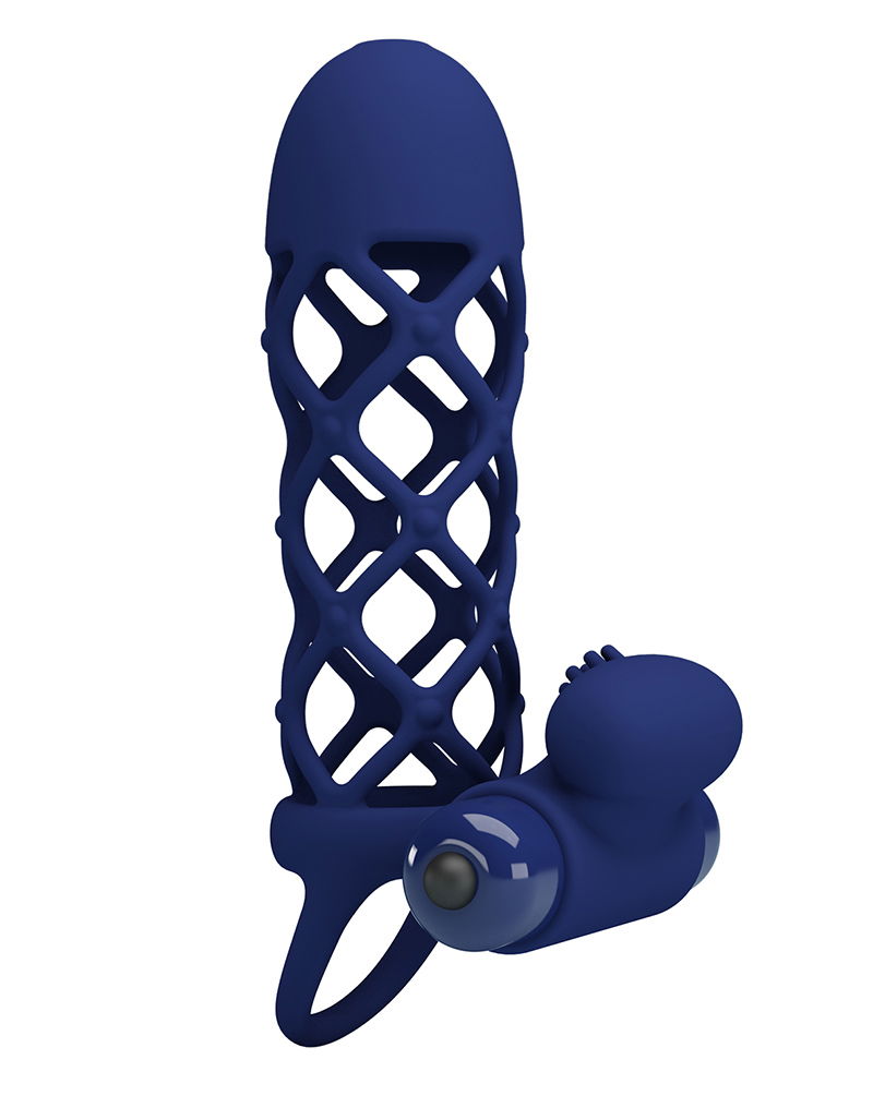 Giann Vibrerende Cock Sleeve Donkerblauw