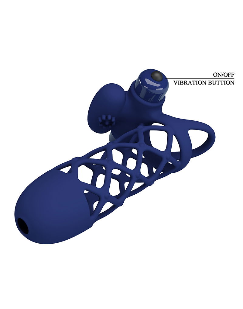 Giann Vibrerende Cock Sleeve Donkerblauw - Afbeelding 4