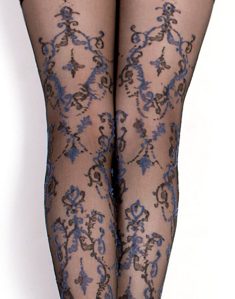 Ballerina - Fantasy Hold Ups - Kousen (20 denier) - Zwart & Blauw - Afbeelding 5