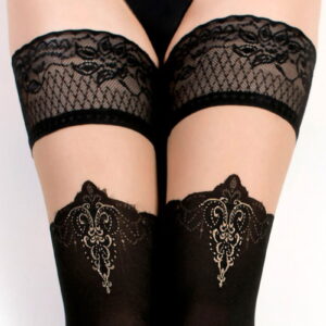 Ballerina – Fantasy Hold Ups – Kousen (50/20 denier) – Zwart & Transparant