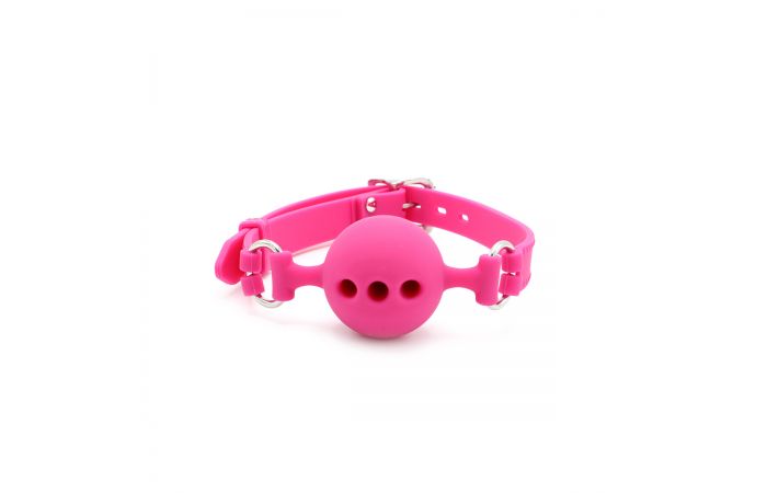 Ball Gag with Holes pink