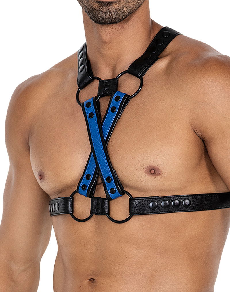H4RNESS by C4M - 4WAY Harnas - Stralend Blauw - Afbeelding 7