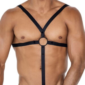 H4RNESS by C4M – C-Ring Gekruist Harnas – Zwart