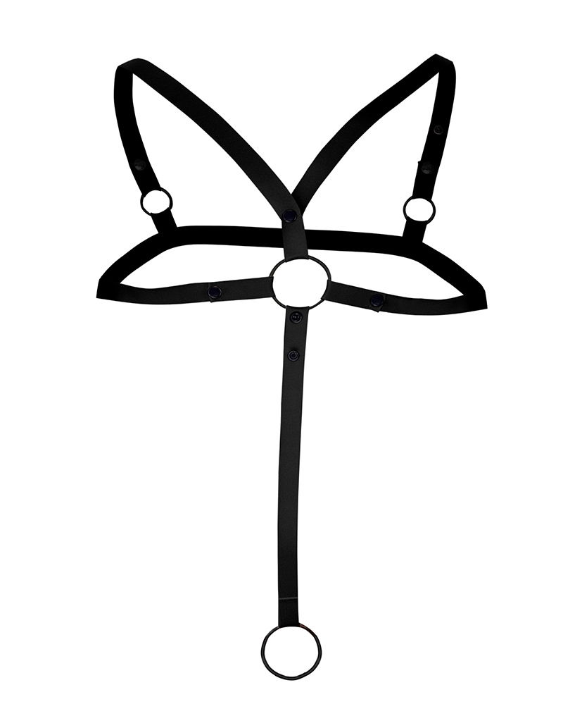 H4RNESS by C4M - C-Ring Gekruist Harnas - Zwart - Afbeelding 4