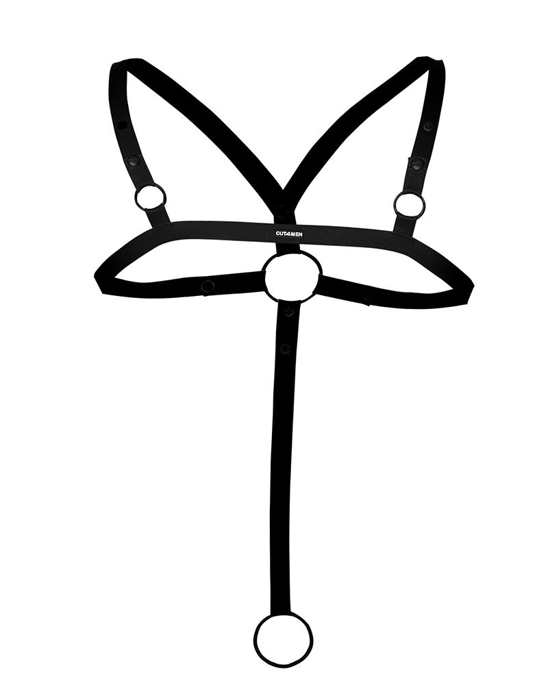 H4RNESS by C4M - C-Ring Gekruist Harnas - Zwart - Afbeelding 5