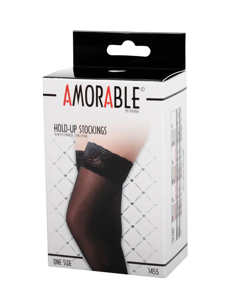 Amorable by Rimba Hold-Up Kousen Zwart - Afbeelding 2