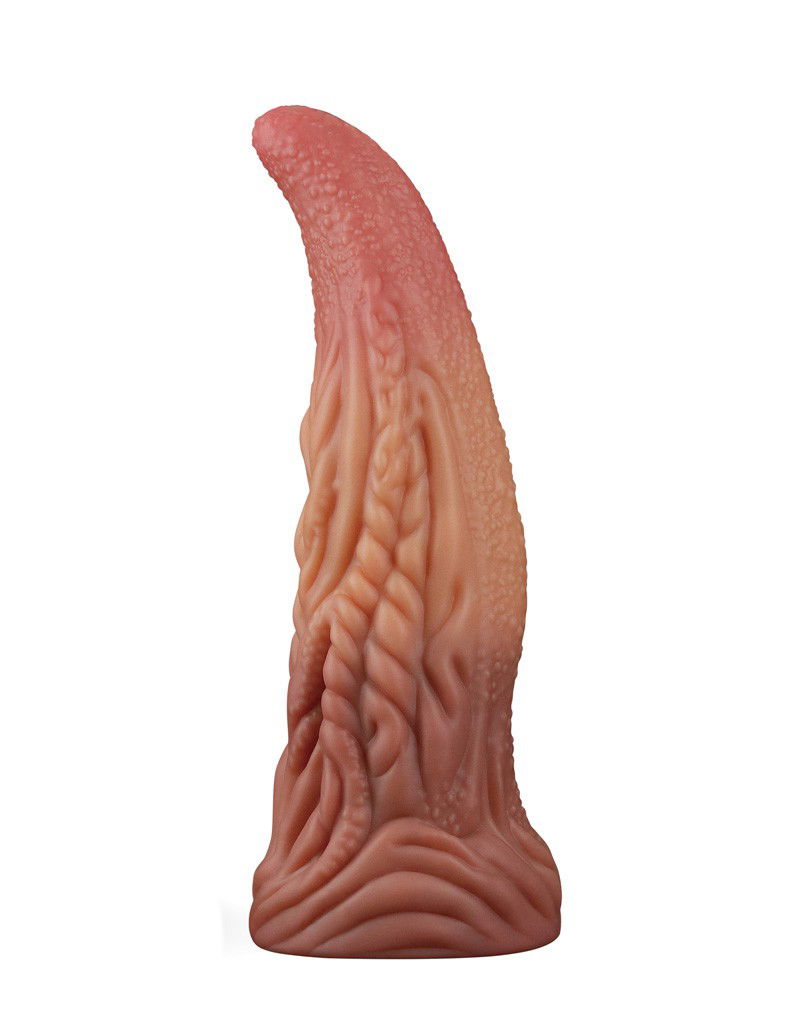 LoveToy Dildo met Tong 25.4 cm Nude Bruin