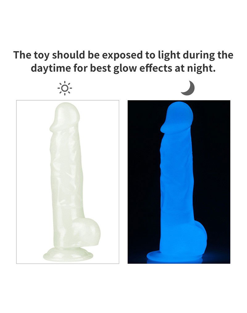 LoveToy Lumino Play Dildo 21.5 cm Glow in the Dark - Afbeelding 6