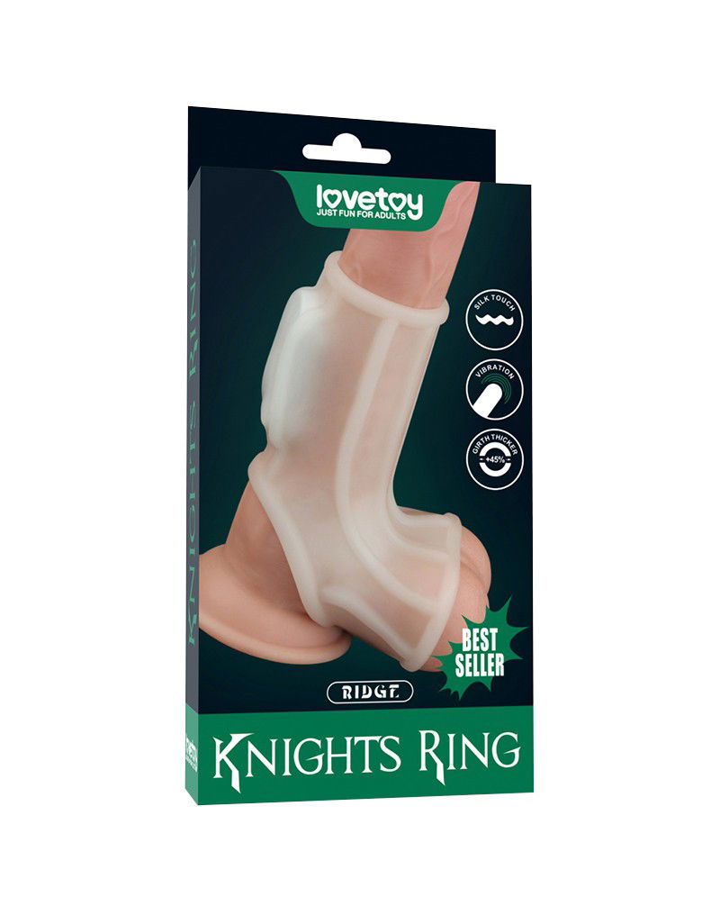 LoveToy Ridge Knights Ring Vibrerende Sleeve Wit