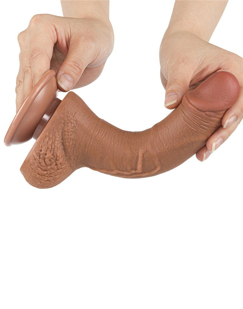 LoveToy Sliding Skin Dildo 19,5 cm Bruin - Afbeelding 8