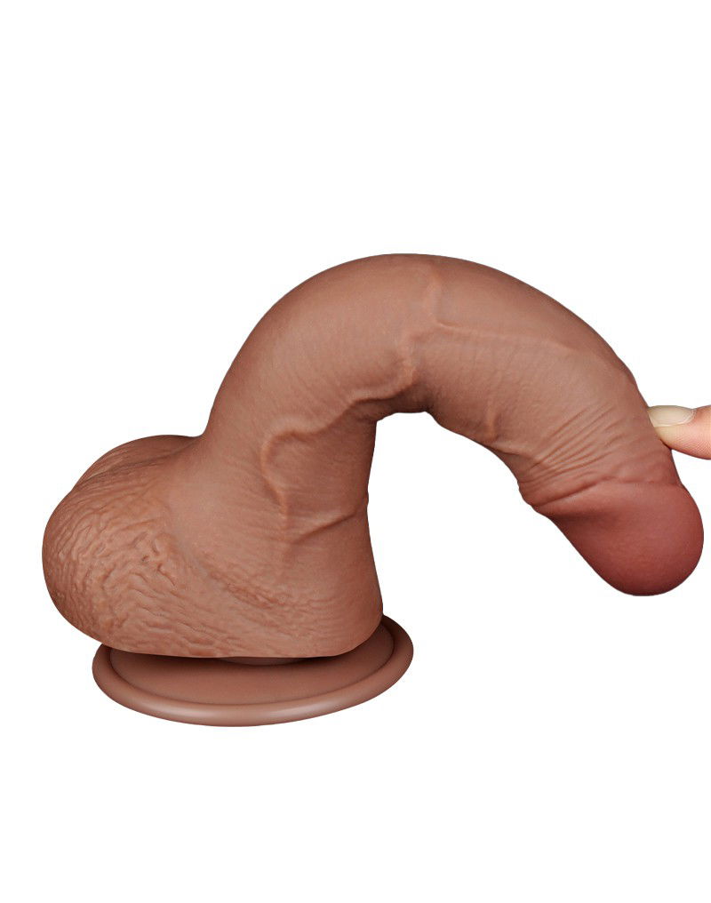 LoveToy Sliding Skin Dildo 19,5 cm Bruin - Afbeelding 12
