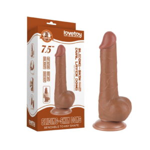 LoveToy Sliding Skin Dildo 19,5×3,6 cm Bruin