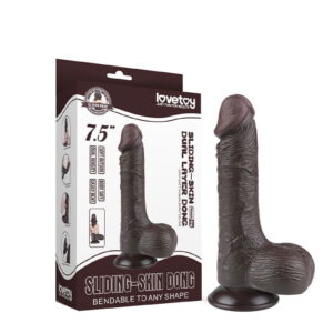 LoveToy Aftrekbare dildo 19,5 cm Zwart